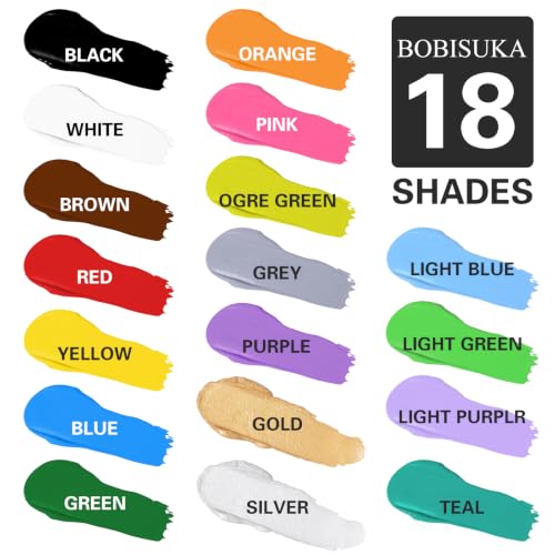 BOBISUKA White Face & Body Paint - Water-Based, Non-Toxic, Washable for Halloween & Cosplay
