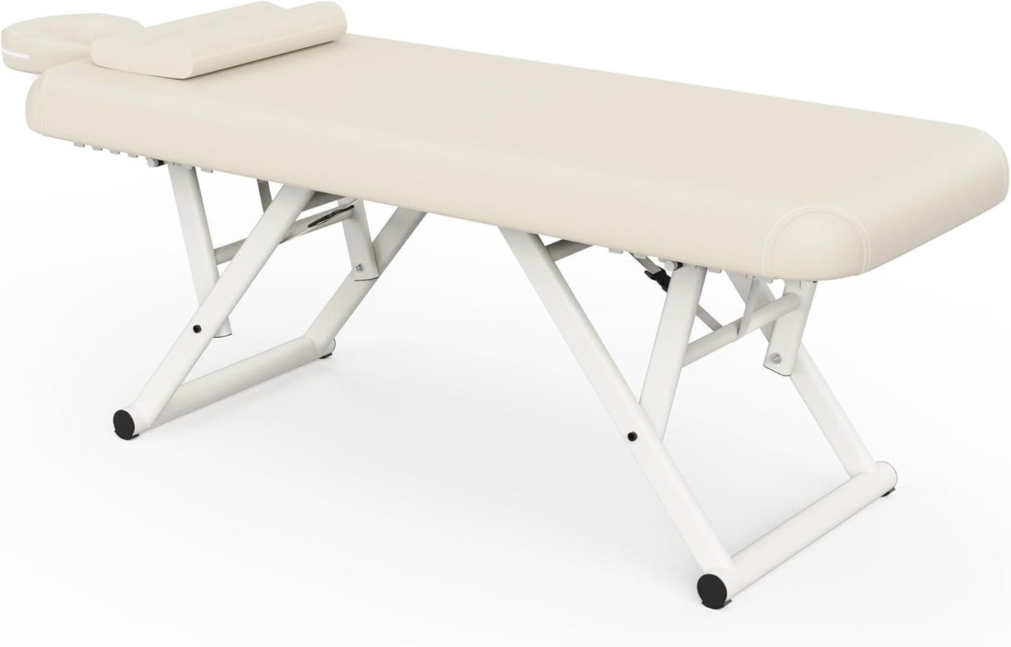 Adjustable Massage Table - Manual Height & Backrest Control, Face Pillow & Headrest | Brown Spa Treatment Bed