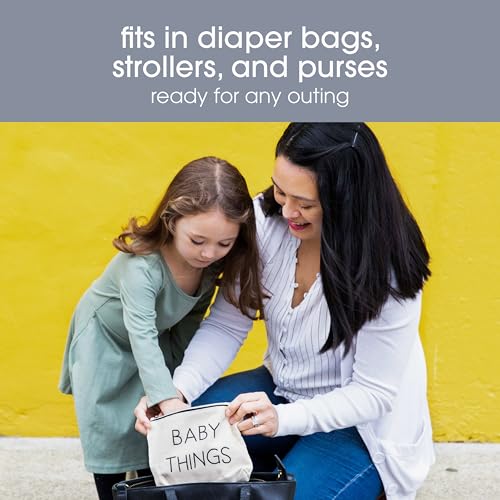 Pearhead Mommy and Baby Canvas Zipper Pouch Set - 2 Organizers