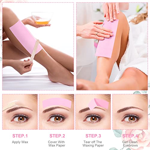 Pink Wax Strips & Applicator Kit - 400 Pieces for Hair Removal at Home