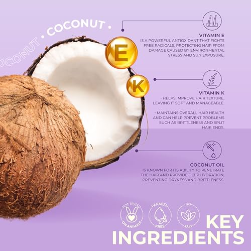 Naissant Coconut Hair Mask for Deep Repair & Hydration - Dry & Damaged Hair Treatment, Paraben-Free, 10.1 Fl Oz