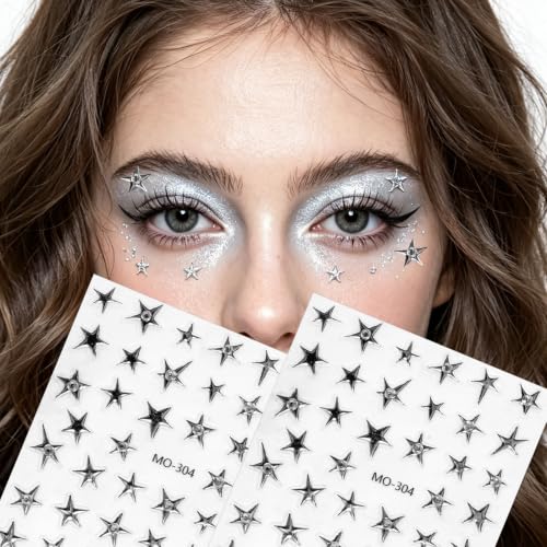 Self-Adhesive Face Gems & Star Stickers for Festivals