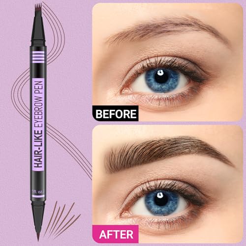 iMethod Dark Brown Eyebrow Pen 2-in-1 Microblading & Fine Tip for Natural Brows