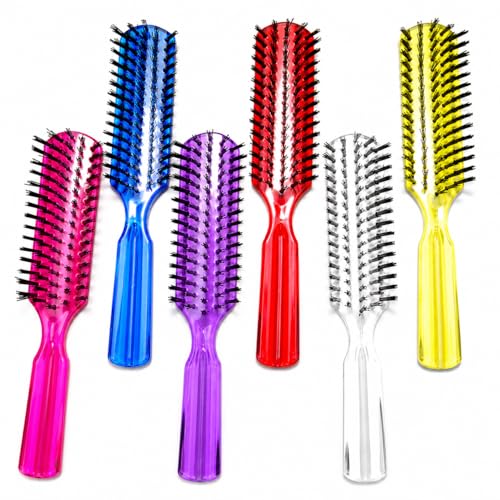 6 Pack Pocket Hair Brushes Set - Travel Detangling Brushes for All Hair Types