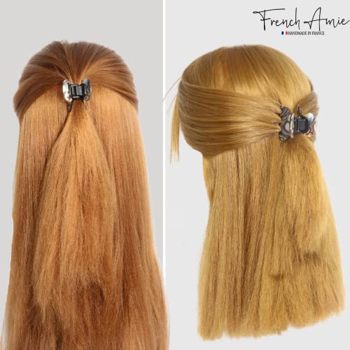 French Amie Mini Onyx Hair Claw Clip - 1.5 Inch Cellulose Acetate