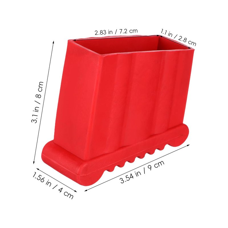 Angoily 2Pcs Ladder Feet Covers 3.54X3.14X1.57In - Non Slip Rubber Replacement Pads for Aluminum Extension Ladders - Red Safety Bumpers