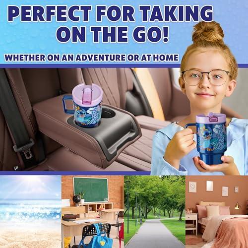 Get Trend Disney Stitch Kids Water Bottle with Straw - 16.9 oz BPA Free