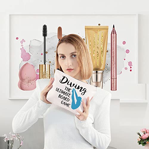 LEVLO Diving The Ultimate Makeup Bag - Cotton Canvas Zipper Pouch