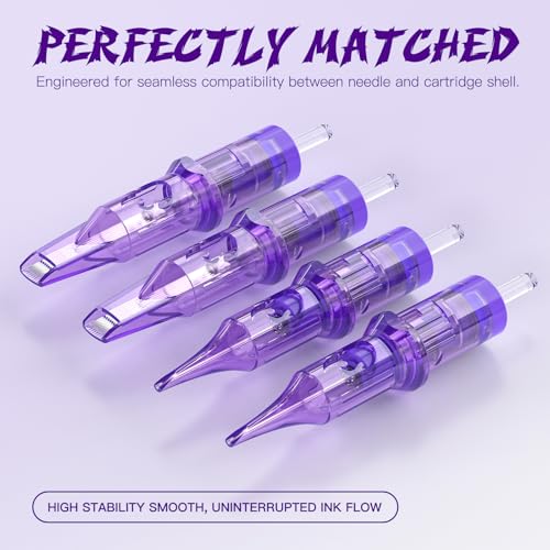 Wormhole Tattoo Cartridge Needles 50pcs Mixed Sizes RL+RS+M1 (#12) for Professional Tattoo Pen