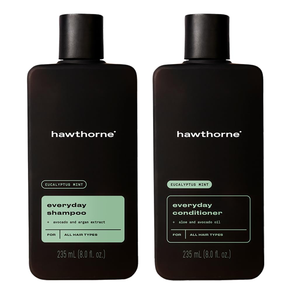 Hawthorne Curl Bounce Men's Curly Hair Shampoo & Conditioner Set - Sulfate-Free, Shea Butter & Macadamia Oil | 16 oz Each