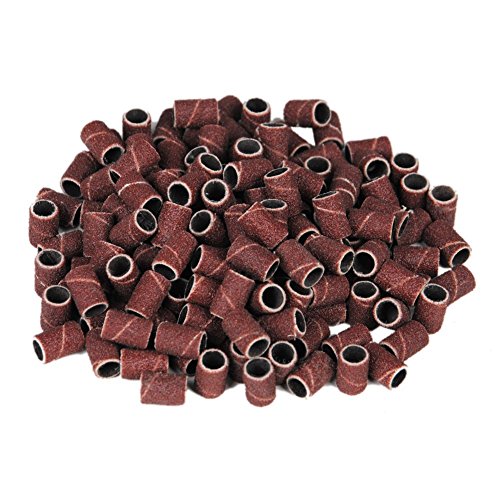 InnoLife 300pcs Grit 180 Nail File Sanding Bands for 3/32" Drill
