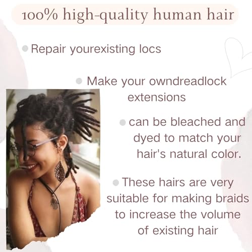 MYCNIMY 8-Inch Afro Kinky Bulk Human Hair for Dreadlocks and Twists