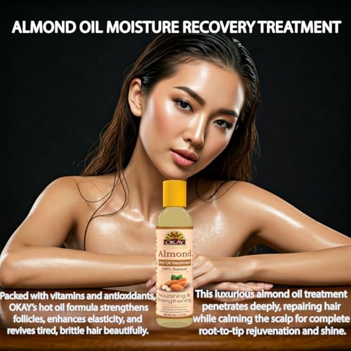 OKAY Almond Hair Oil Treatment for Strengthening & Nourishing 6oz