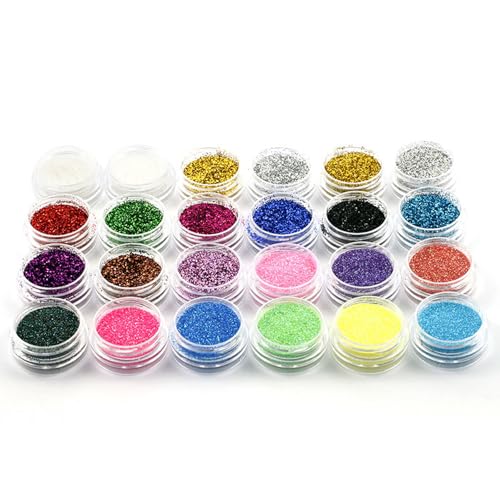 24 Color Body Glitter Set - Fine Cosmetic Glitter for Makeup