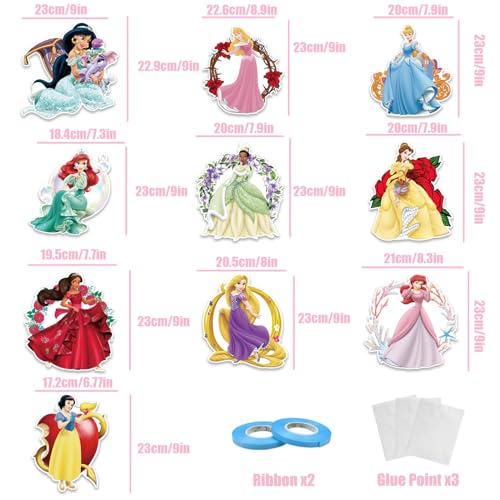 Princess Party Supplies - 10 PCS Door Banner Decorations