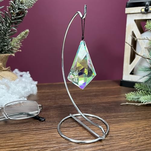 Plymor Silver Ornament Stand - 6" H for Hanging Collectibles