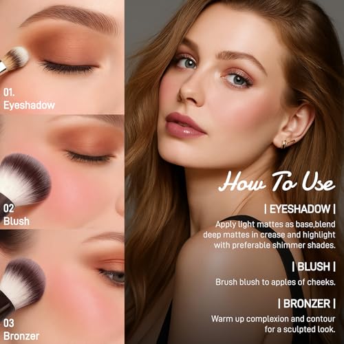 UCANBE All-in-One Baked Makeup Palette with Eyeshadows, Blush & Bronzer for Face & Eyes, Travel Friendly Gift Set