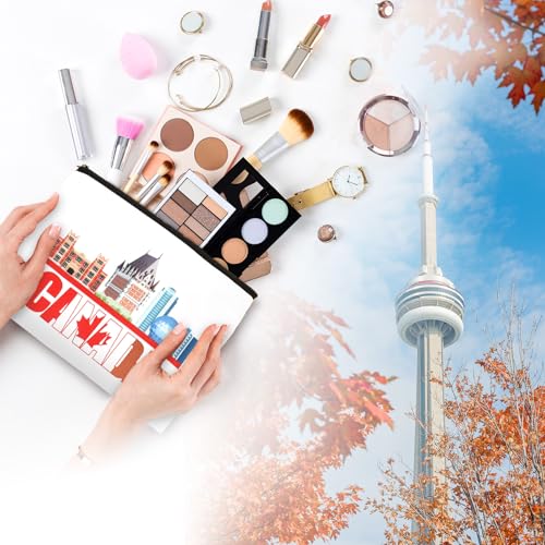 Canada Cosmetic Bag Set - 9 Pcs Souvenir Makeup Pouches for Girls Women Travel