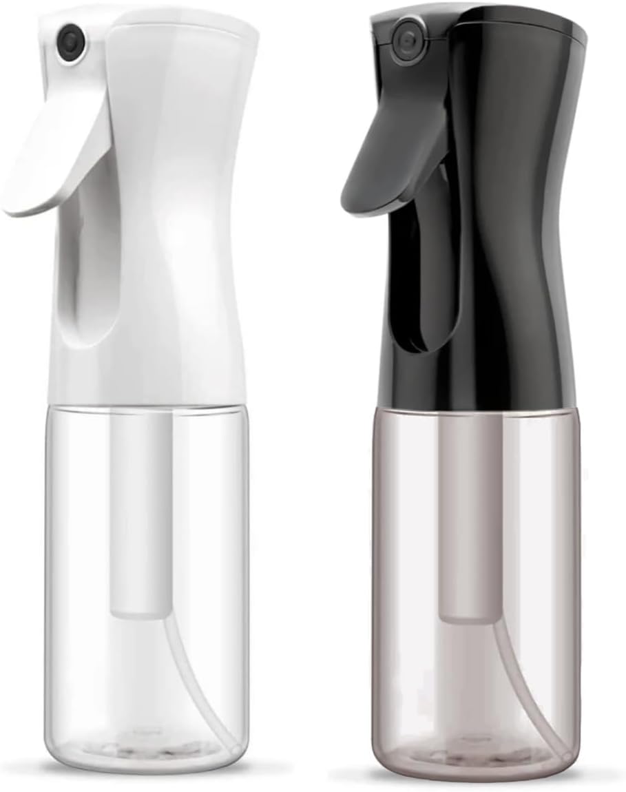 Hair Spray Bottle - Continuous Mister for Hairstyling & Cleaning | 2 Pack 6.8 OZ Ultra Fine Mist Bottles