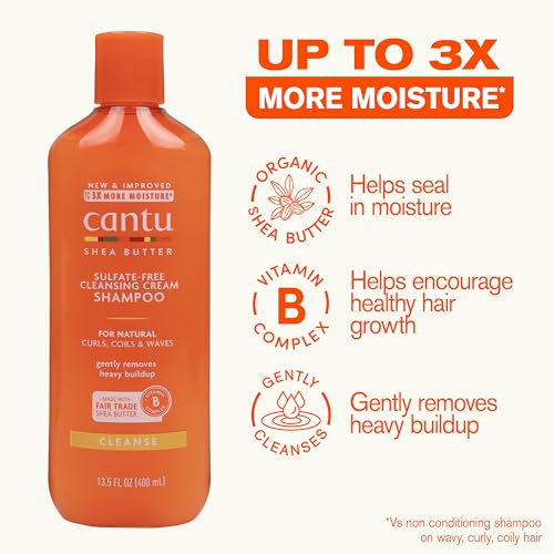 Cantu Sulfate-Free Shea Butter Cleansing Cream Shampoo 13.5 oz - Natural Hair Care
