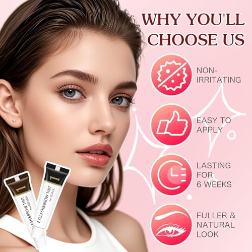 Professional Eyelash & Eyebrow Color Kit - Long Lasting, Safe Formula