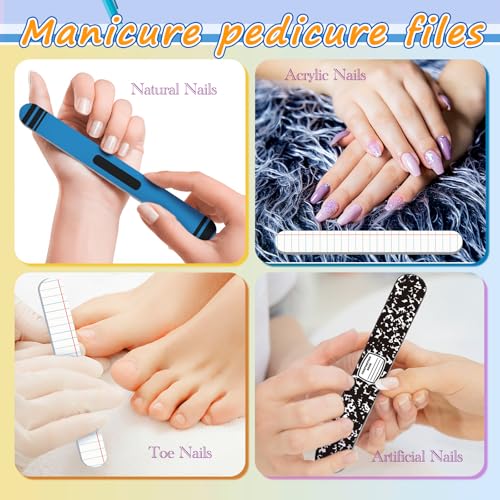 Therwen 50 Pcs Back to School Mini Nail File Set - 7.01 x 0.75 Inch