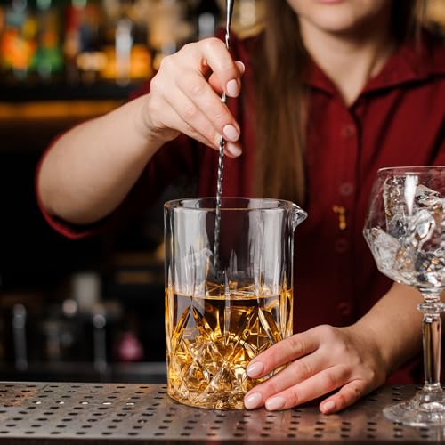 Crystal Mixing Glass 18.5oz - Lead-Free Bartender Cocktail Jug