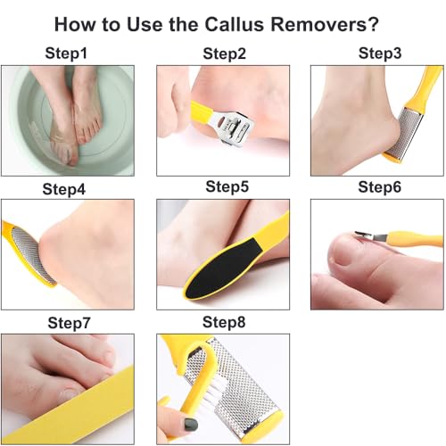 Stainless Steel Callus Remover and Nail Clippers Set - 14 PCS