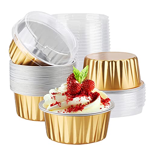 EUSOAR Mini Cheesecake Containers - 30pcs Disposable Foil Cups