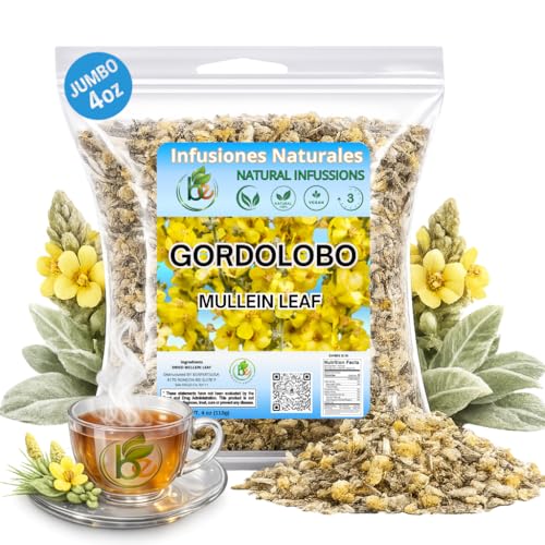 Gordolobo Herbal Tea - 100% Natural Mullein Flower Tea, 4 oz
