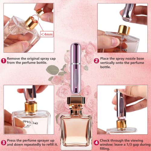 opasyo Refillable Perfume Atomizer - 5ml Leak-Proof Travel Spray Bottle Set