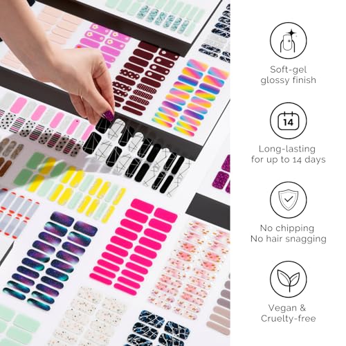NAILOG Born to Star Semi Cured Gel Nail Strips - 34 Pcs
