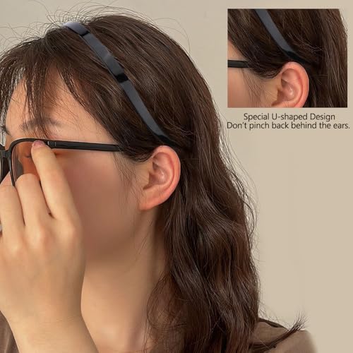TOBATOBA Square Headbands for Glasses - Comfortable Non-Slip Resin Hairbands