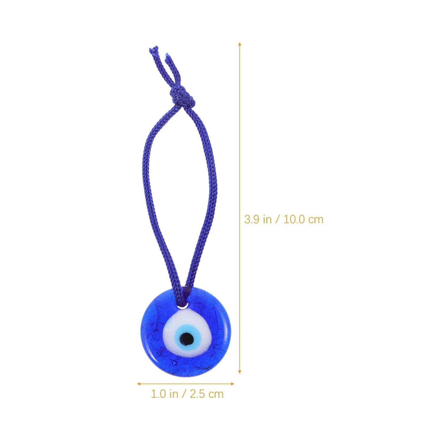 6Pcs Turkish Blue Evil Eye Hanging Decor Glass Eye Pendant Ornaments for Wall Decor Unique Turkish Style Blue Eye Beads for Home Decoration and Protection