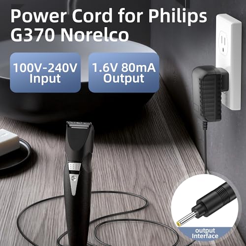 6V Replacement Power Cord for Philips Norelco & Grooming System Trimmers