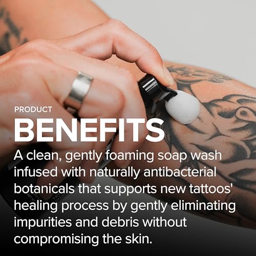 Mad Rabbit Tattoo Aftercare Soap - Tattoo Soap for New Tattoo - Fragrance Free Tattoo Foam Wash - Unscented Tattoo Cleaner Made with Clean + Vegan Ingredients, 2oz