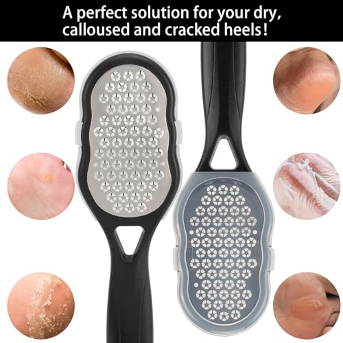 Stainless Steel Foot File Callus Remover Pedicure Rasp Foot Scrubber - 2 Pcs