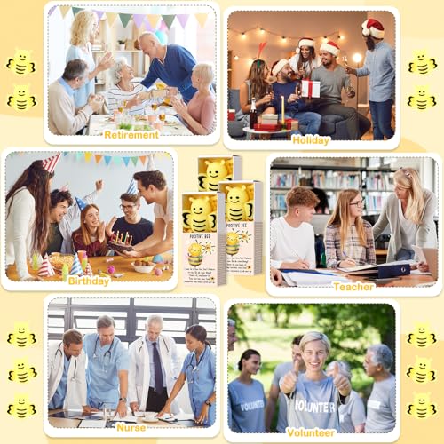 Bee Stress Balls Gift Set - 12 Positive Inspirational Toys with Boxes