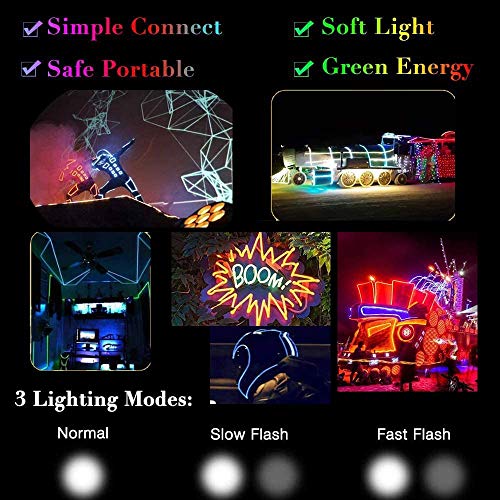 MaxLax 16.4ft Ice Blue EL Wire Neon Light Strip - Cuttable & Portable