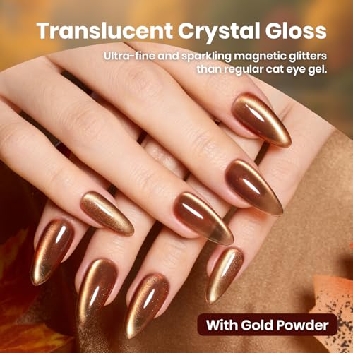 Beetles Cat Eye Gel Nail Polish Set - Golden Mirage, 6 Colors