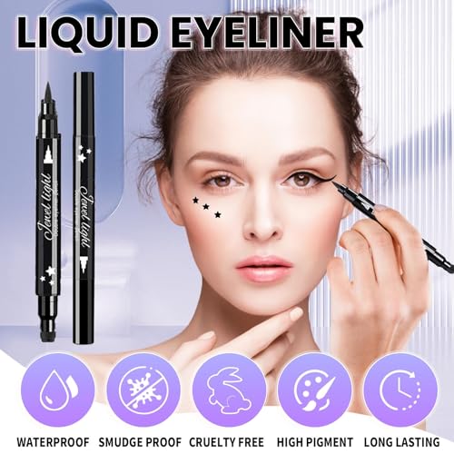 Go Ho Black Star Stamp Eyeliner Pen - Waterproof & Long-lasting
