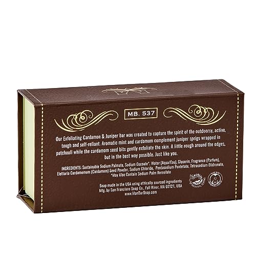 Peppered Cardamom & Juniper Exfoliating Soap Bar - Made in USA