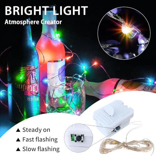 12 Pack Multicolor Fairy String Lights - Battery Operated 20 LEDs, 7ft