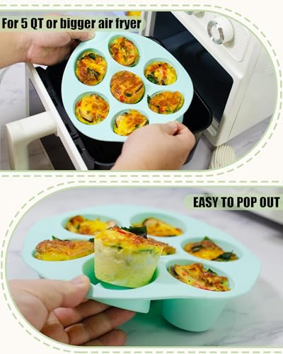 Silicone Egg Bite Molds - 3 Pack Non-Stick Muffin Pan for Air Fryer