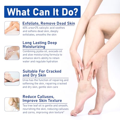 60% Urea Foot Cream with Salicylic Acid - Deep Moisturizing for Cracked Skin