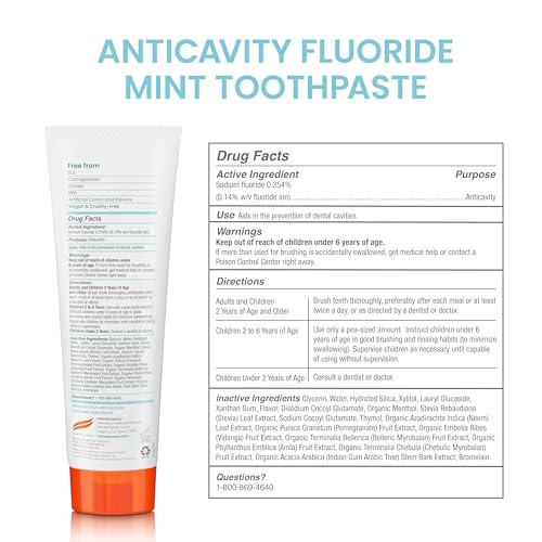Himalaya Botanique Anticavity Fluoride Toothpaste, Mint, 4 oz (2 Pack)