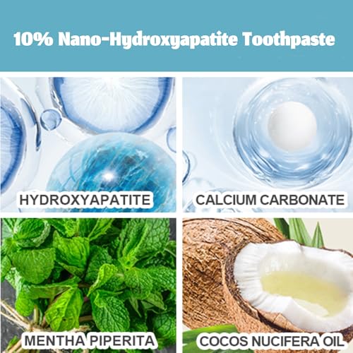 Fluoride-Free Hydroxyapatite Toothpaste - 10% Nano Formula, 4.23oz (2 Pack)
