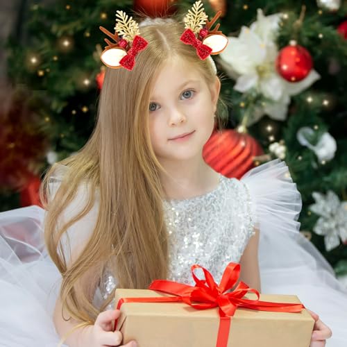 Christmas Hair Accessories Set 11pc – Snowflake Plaid Scrunchies & Clips for Girls