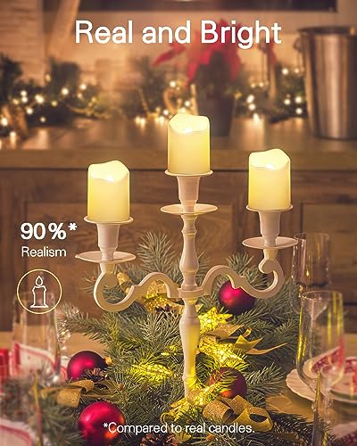 SHYMERY Flameless Votive Candles with Timer - 12 Pack LED Tea Lights