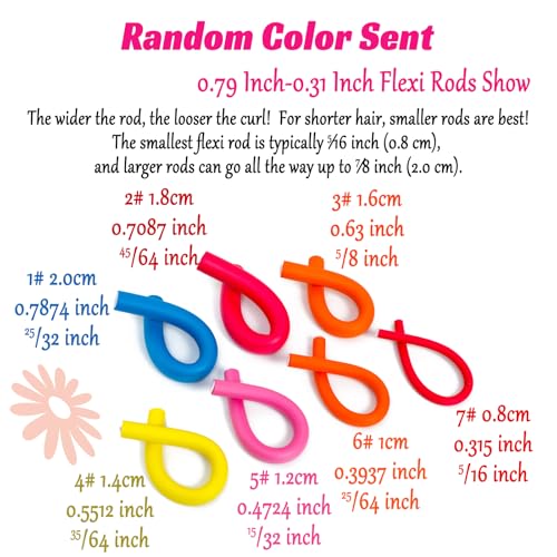 Royota 30PCS Flexible Foam Hair Curlers - Heatless Twist Flexirods for Short to Long Hair, 3 Colors, 0.47 Inch Diameter
